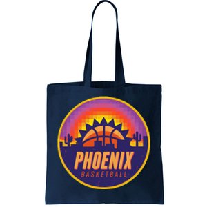 Phoenix Basketball Retro Logo Pixel Sunset Tote Bag