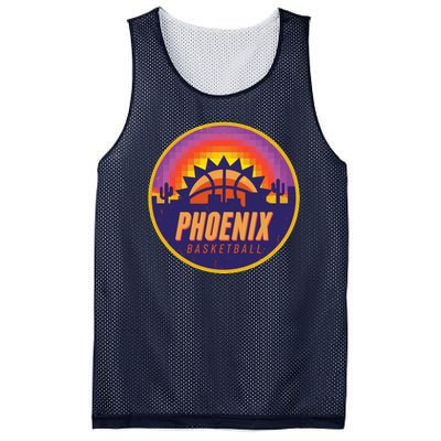 Phoenix Basketball Retro Logo Pixel Sunset Mesh Reversible Basketball Jersey Tank