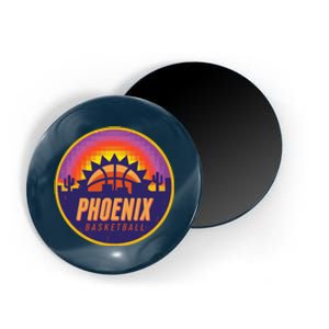 Phoenix Basketball Retro Logo Pixel Sunset Magnet