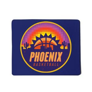 Phoenix Basketball Retro Logo Pixel Sunset Mousepad