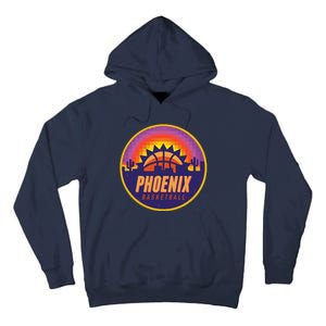 Phoenix Basketball Retro Logo Pixel Sunset Tall Hoodie