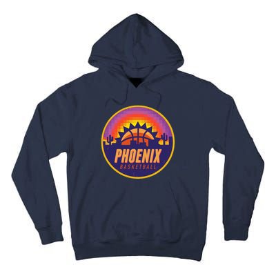 Phoenix Basketball Retro Logo Pixel Sunset Tall Hoodie