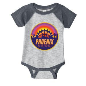 Phoenix Basketball Retro Logo Pixel Sunset Infant Baby Jersey Bodysuit