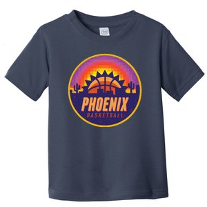 Phoenix Basketball Retro Logo Pixel Sunset Toddler T-Shirt