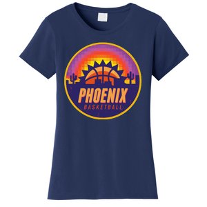 Phoenix Basketball Retro Logo Pixel Sunset Women's T-Shirt