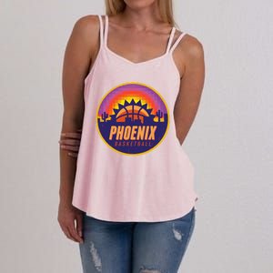 Phoenix Basketball Retro Logo Pixel Sunset Women's Strappy Tank