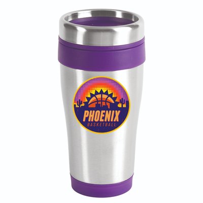 Phoenix Basketball Retro Logo Pixel Sunset 16oz Travel Tumbler