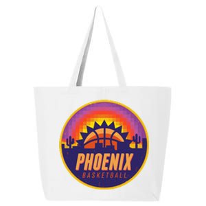 Phoenix Basketball Retro Logo Pixel Sunset 25L Jumbo Tote