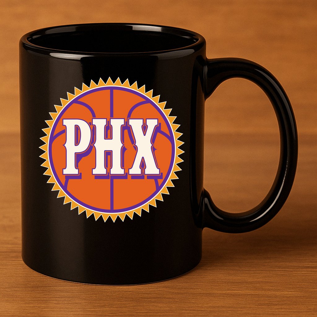 Phoenix PHX Basketball Sun Ball 11oz C Handle Ceramic Mug