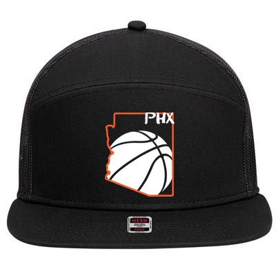 Phoenix PHX Basketball Valley 7 Panel Mesh Trucker Snapback Hat