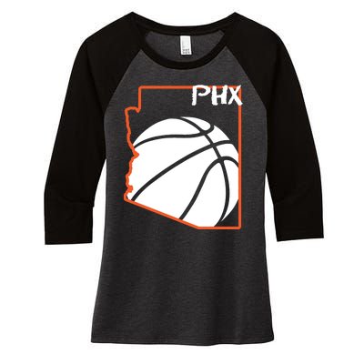 Phoenix PHX Basketball Valley Women's Tri-Blend 3/4-Sleeve Raglan Shirt