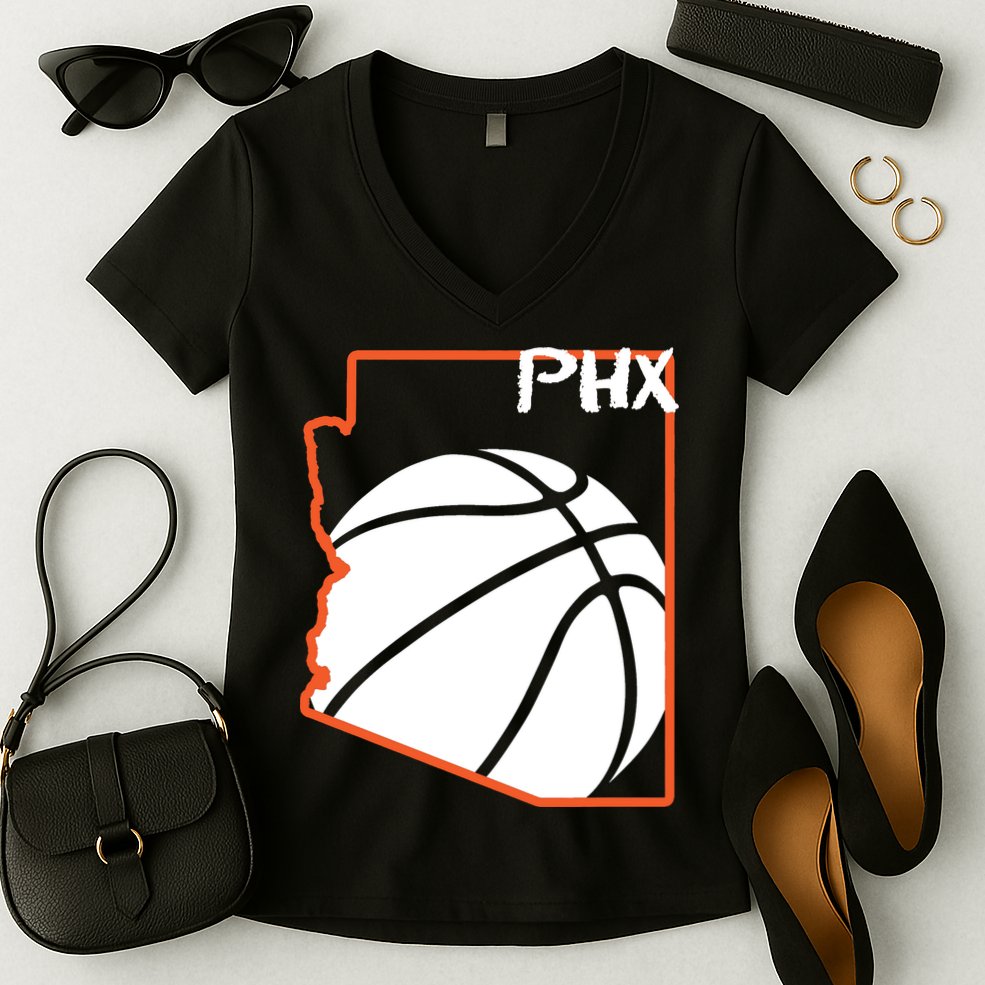 Phoenix PHX Basketball Valley Women's V-Neck T-Shirt