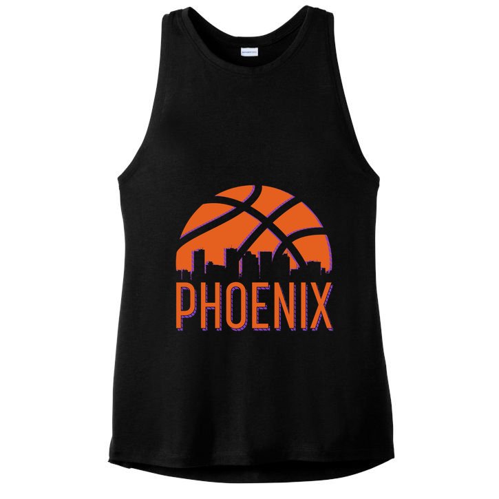 Phoenix Skyline Basketball Fan Ladies PosiCharge Tri-Blend Wicking Tank
