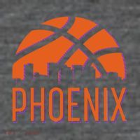 Phoenix Skyline Basketball Fan 7 Panel Mesh Trucker Snapback Hat