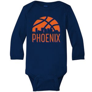 Phoenix Skyline Basketball Fan Baby Long Sleeve Bodysuit