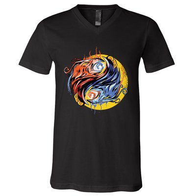 Phoenix Yin Yang V-Neck T-Shirt