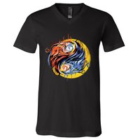 Phoenix Yin Yang V-Neck T-Shirt