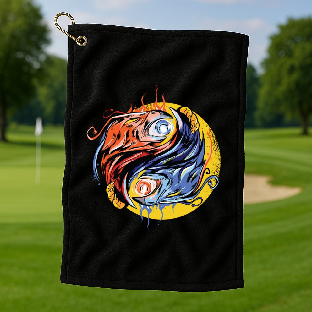 Phoenix Yin Yang Golf Towel