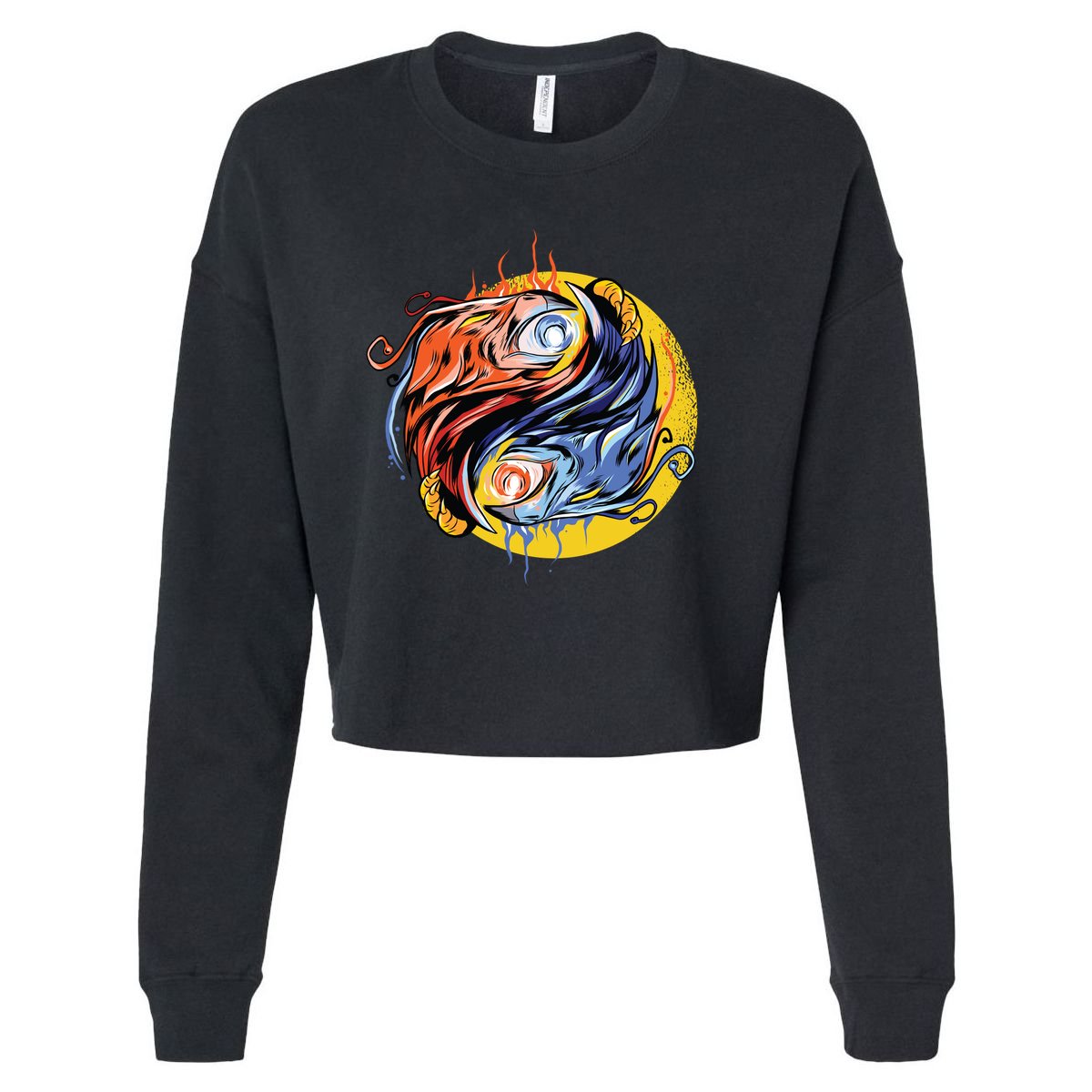 Phoenix Yin Yang Cropped Pullover Crew