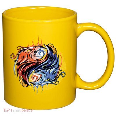 Phoenix Yin Yang 11oz C Handle Ceramic Mug