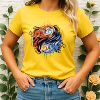 Phoenix Yin Yang Womens T-Shirt