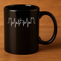 Pharmacists Heartbeat Pharmacy Tech Medical Student 11oz C Handle Ceramic Mug