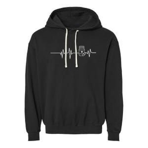 Pharmacist Heartbeat Pharmacy Technician PharmD Garment-Dyed Fleece Hoodie