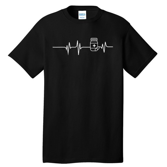 Pharmacist Heartbeat Pharmacy Technician PharmD Tall T-Shirt