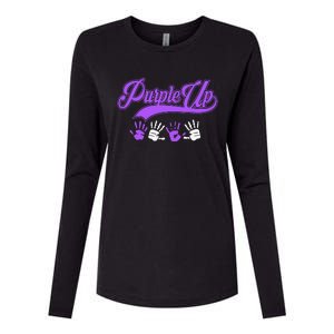 Purple Hands Purple Up Month Of Military Child Army Child Womens Cotton Relaxed Long Sleeve T-Shirt