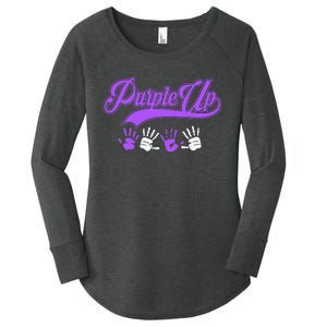 Purple Hands Purple Up Month Of Military Child Army Child Women's Perfect Tri Tunic Long Sleeve Shirt