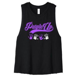 Purple Hands Purple Up Month Of Military Child Army Child Women's Racerback Cropped Tank