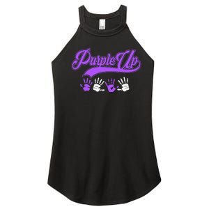 Purple Hands Purple Up Month Of Military Child Army Child Women's Perfect Tri Rocker Tank