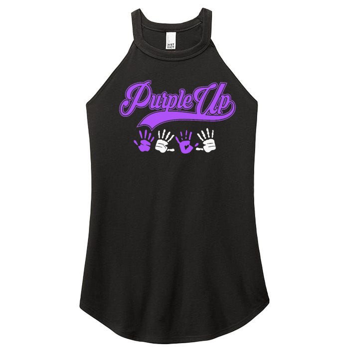 Purple Hands Purple Up Month Of Military Child Army Child Women's Perfect Tri Rocker Tank