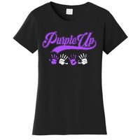 Purple Hands Purple Up Month Of Military Child Army Child Women's T-Shirt