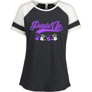 Purple Hands Purple Up Month Of Military Child Army Child Enza Ladies Jersey Colorblock Tee