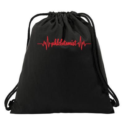 Phlebotomist Heartbeat Phlebotomy Syringe Blood Nurse Drawstring Bag