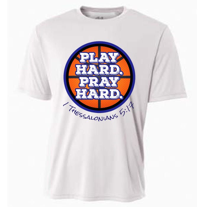 Play Hard. Pray Hard. Basketball Cooling Performance Crew T-Shirt