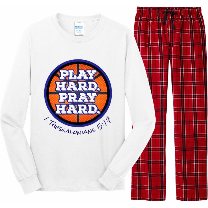 Play Hard. Pray Hard. Basketball Long Sleeve Pajama Set