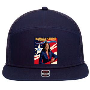 President Harris 7 Panel Mesh Trucker Snapback Hat