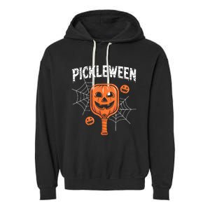 Pickleween Halloween Pickleball Players Garment-Dyed Fleece Hoodie