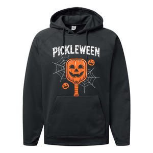 Pickleween Halloween Pickleball Players Performance Fleece Hoodie