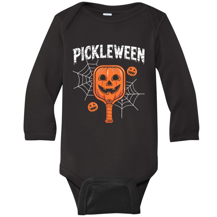 Pickleween Halloween Pickleball Players Baby Long Sleeve Bodysuit