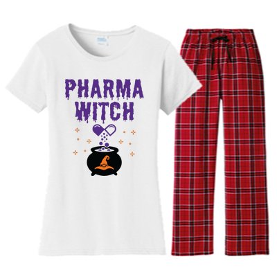 Pharmacist Halloween Pharmacy Tech Women Pharma Witch Women's Flannel Pajama Set