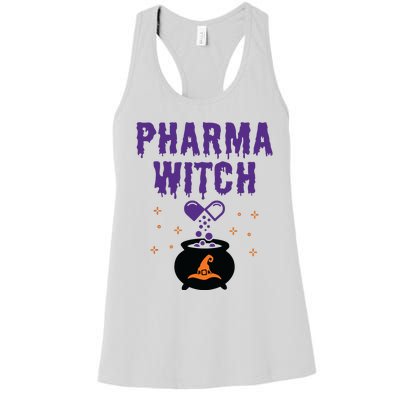 Pharmacist Halloween Pharmacy Tech Women Pharma Witch Women's Racerback Tank