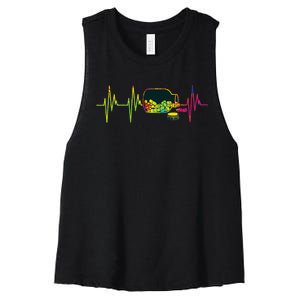 Pharmacist Heartbeat Pharmacy Technician PharmD Graphic Women's Racerback Cropped Tank