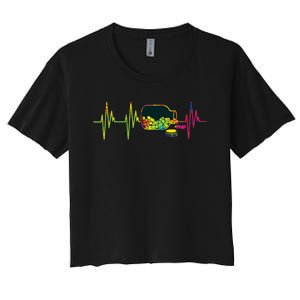 Pharmacist Heartbeat Pharmacy Technician PharmD Graphic Women's Crop Top Tee