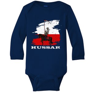 Poland Husaria Polish Winged Hussars Military Polska Krakow Baby Long Sleeve Bodysuit