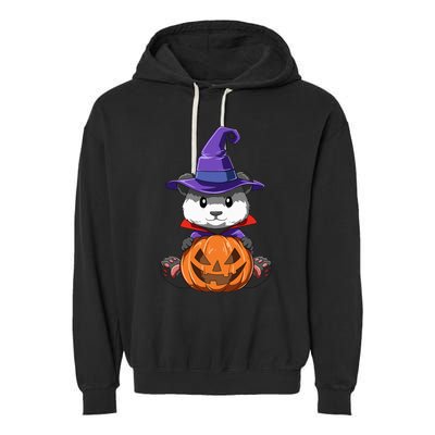 Panda Halloween Panda Lover Gift Panda Pumpkin Halloween Garment-Dyed Fleece Hoodie