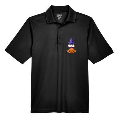 Panda Halloween Panda Lover Gift Panda Pumpkin Halloween Men's Origin Performance Piqué Polo