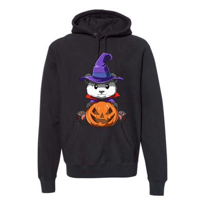 Panda Halloween Panda Lover Gift Panda Pumpkin Halloween Premium Hoodie